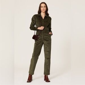 Rivet Utility Olive Corduroy Women's Jumpsuit